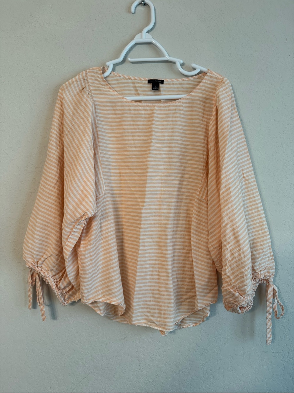 Ann Taylor Striped Linen Blend Top